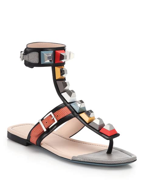 fendi studded sandals|women fendi sandals black.